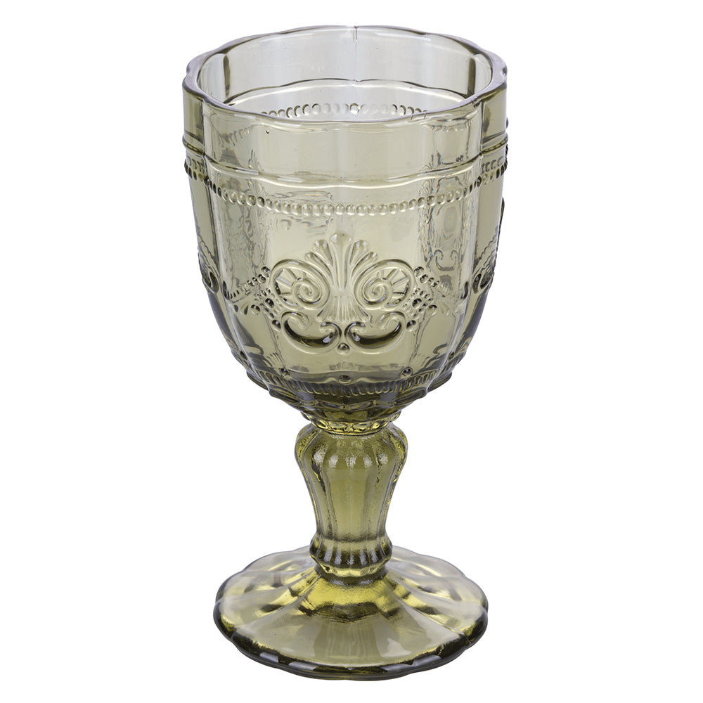 Coffret de 4 verres 265 ml en verre transparent à décor arabesque Syrah Verdure