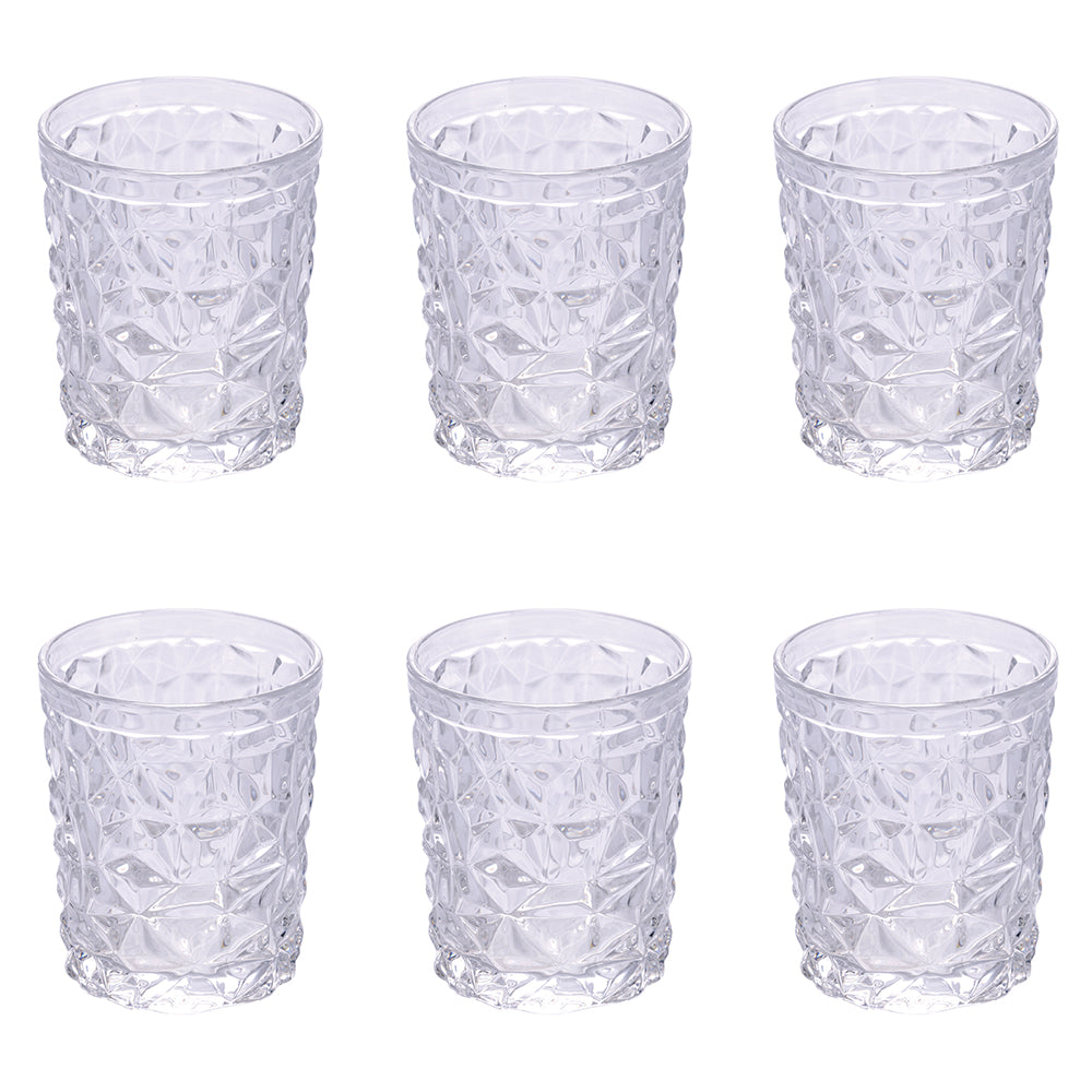 Coffret de 6 verres à eau 300 ml en verre Glace Ice