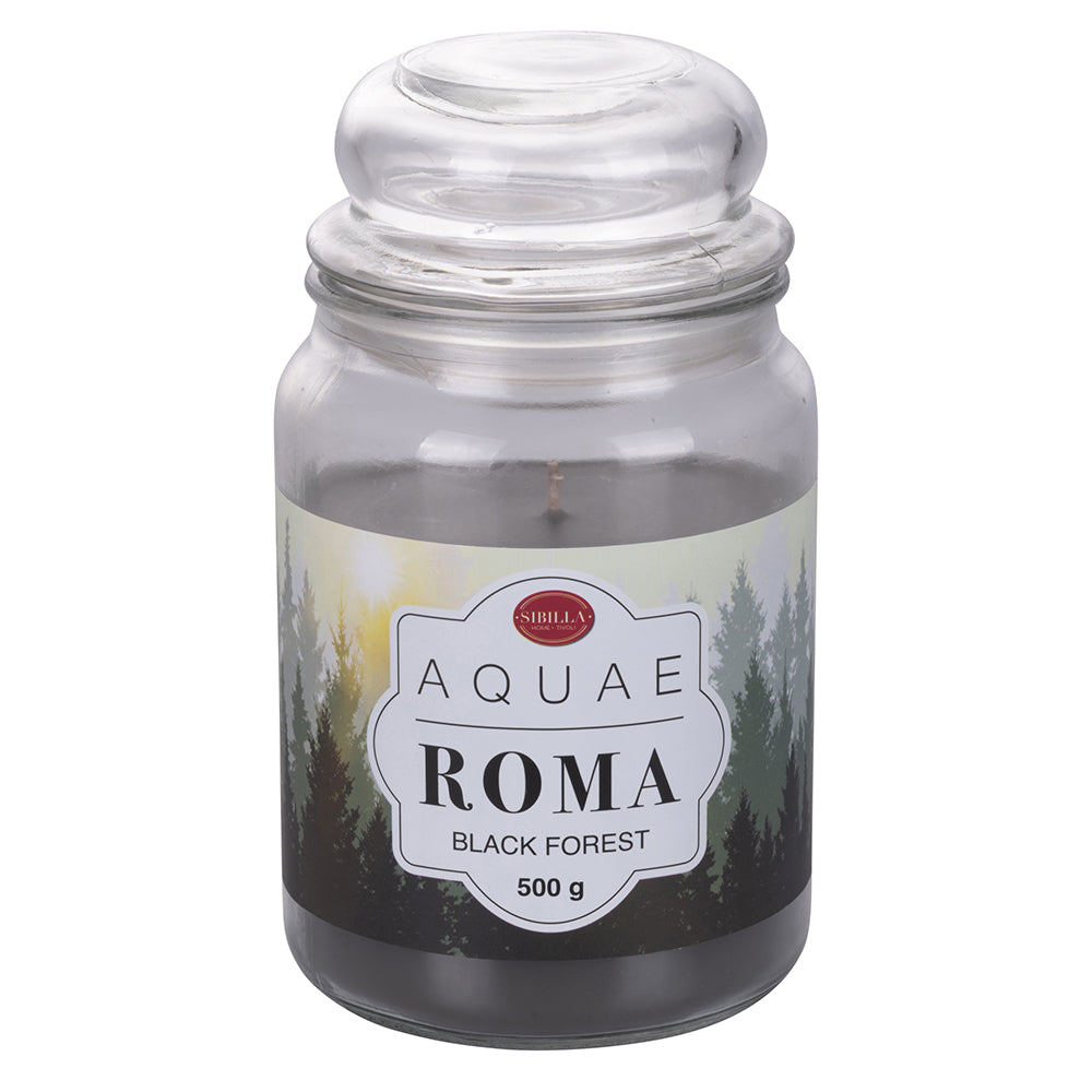 Grande bougie en cire parfumée 500g en pot verre Aquae Roma Sibilla