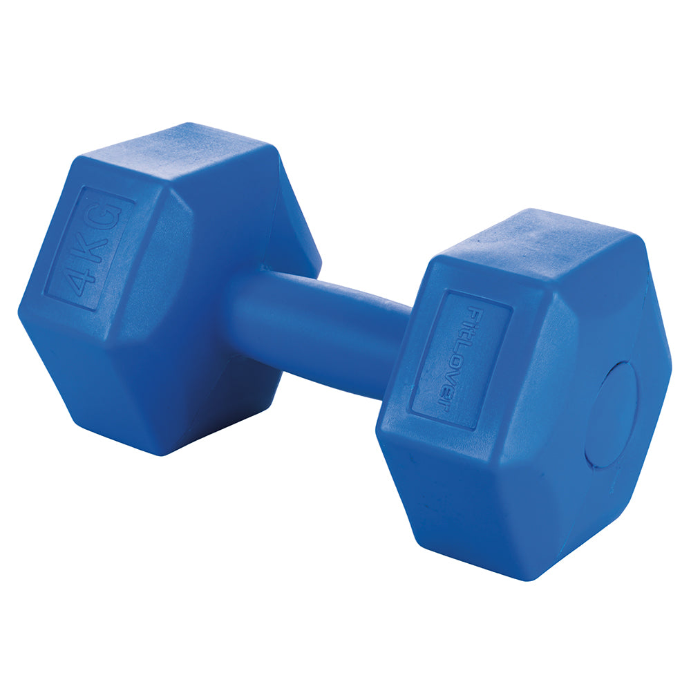 Manubrio colorato da 1 a 6 Kg rivestito in plastica per fitness e muscolatura FitLover