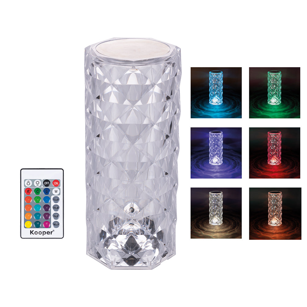 Lampe de table LED rechargeable Diamond RGB tactile avec télécommande