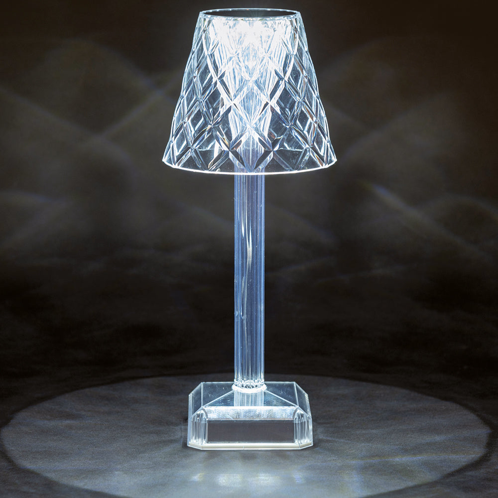 Lampe de table tactile transparente rechargeable avec 3 températures de lumière Diamond Crystal