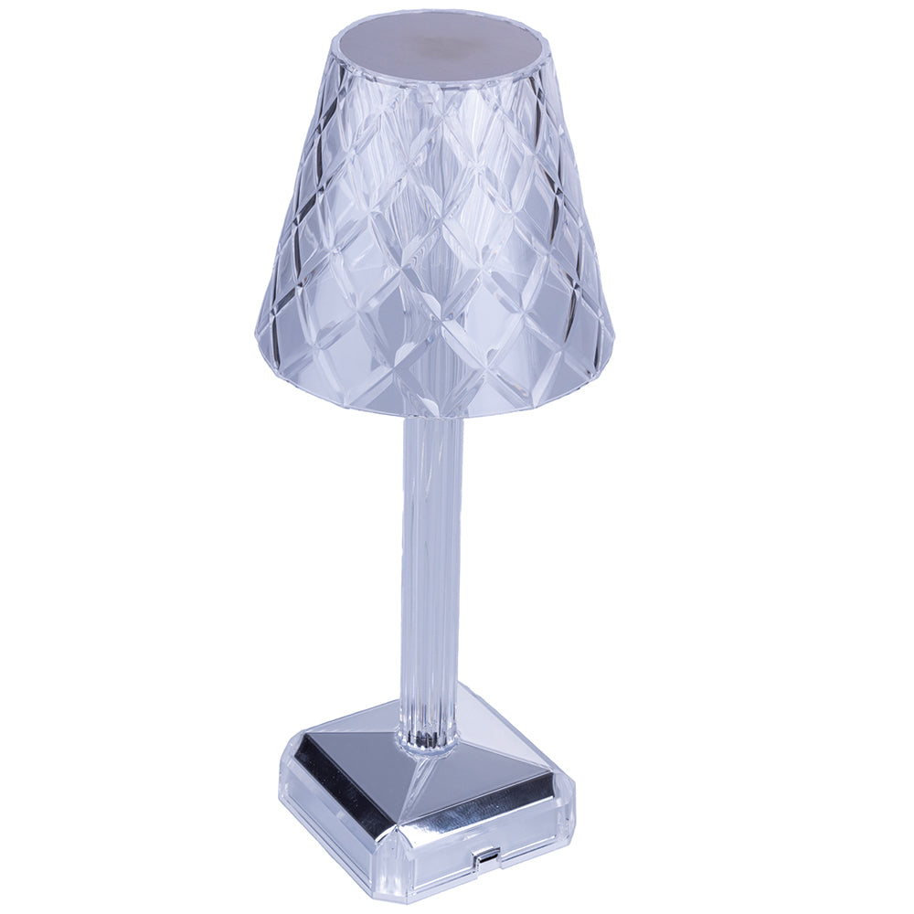 Lampe de table tactile transparente rechargeable avec 3 températures de lumière Diamond Crystal