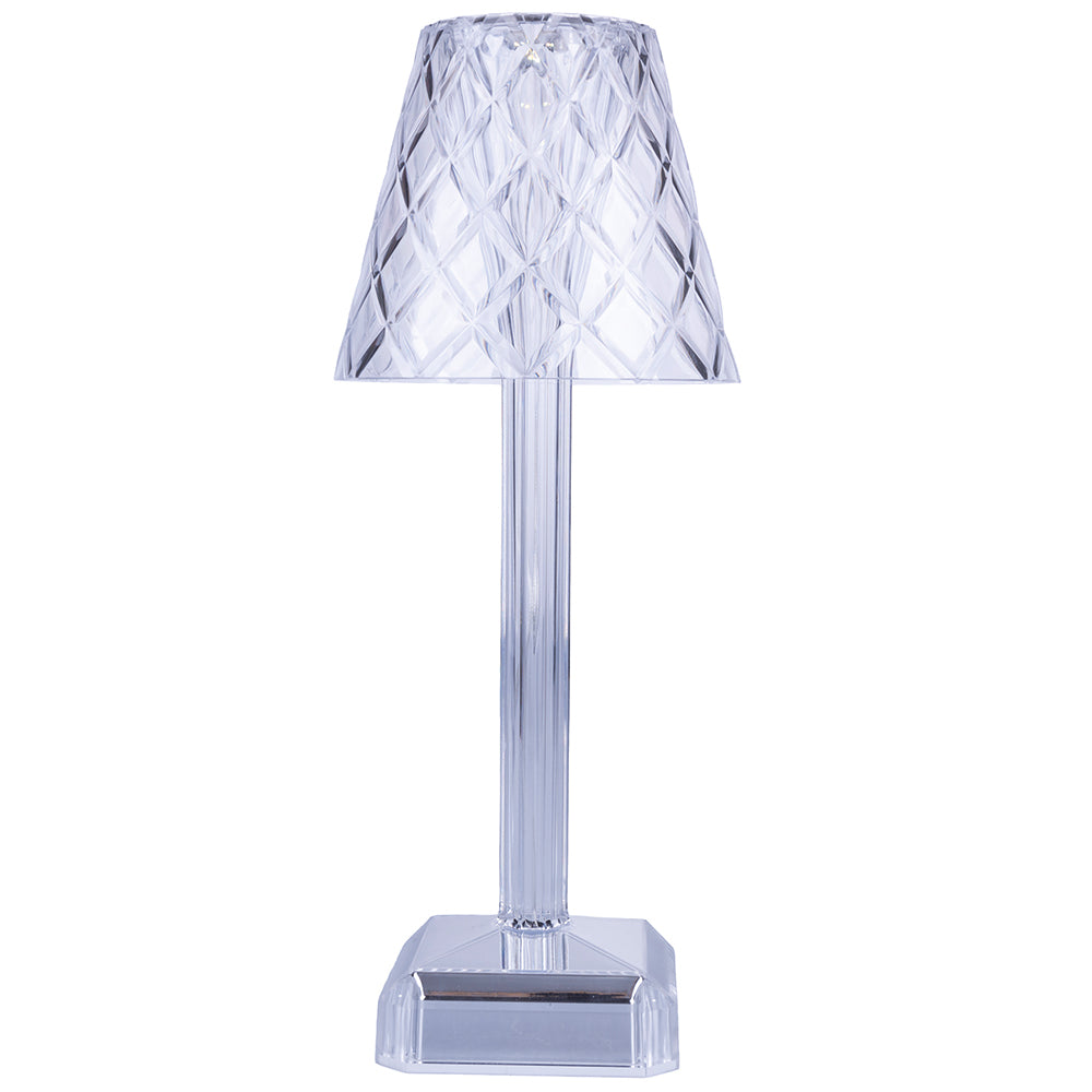 Lampe de table tactile transparente rechargeable avec 3 températures de lumière Diamond Crystal