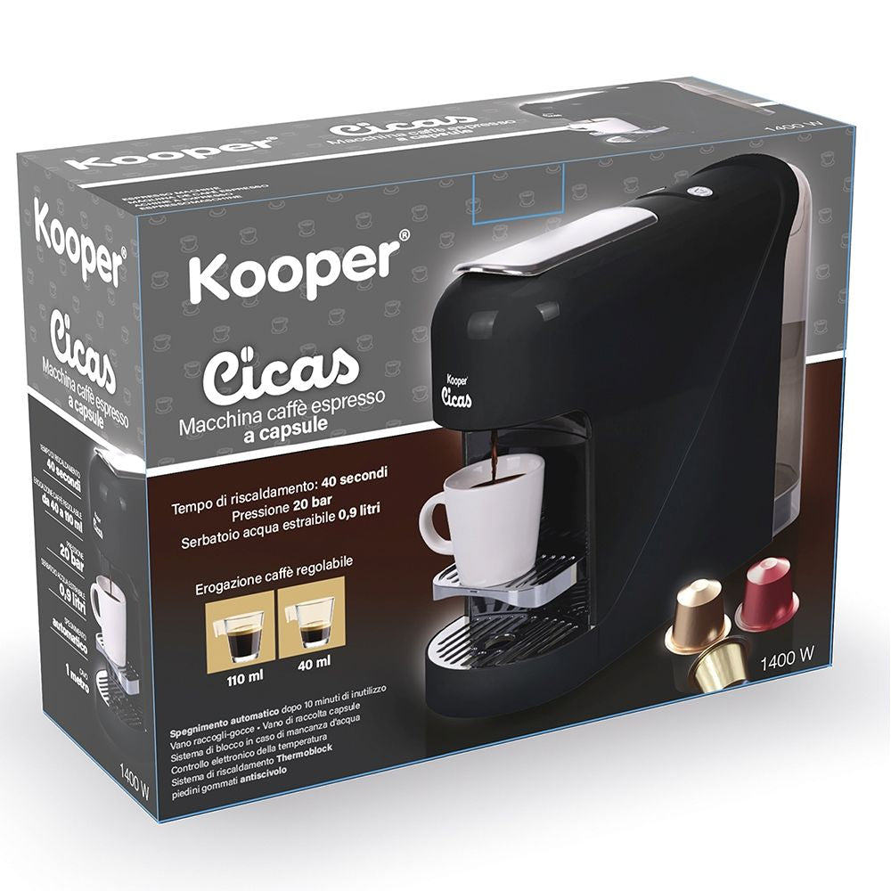 Machine à expresso à capsules noires Cicas Kooper 1400 W