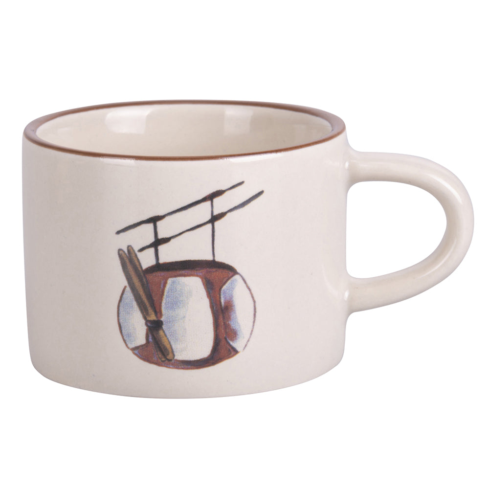 tazzina caffe natalizia 90 ml in new bone china colore bianco con fantasie tartan lavabile lavastoviglie e microonde