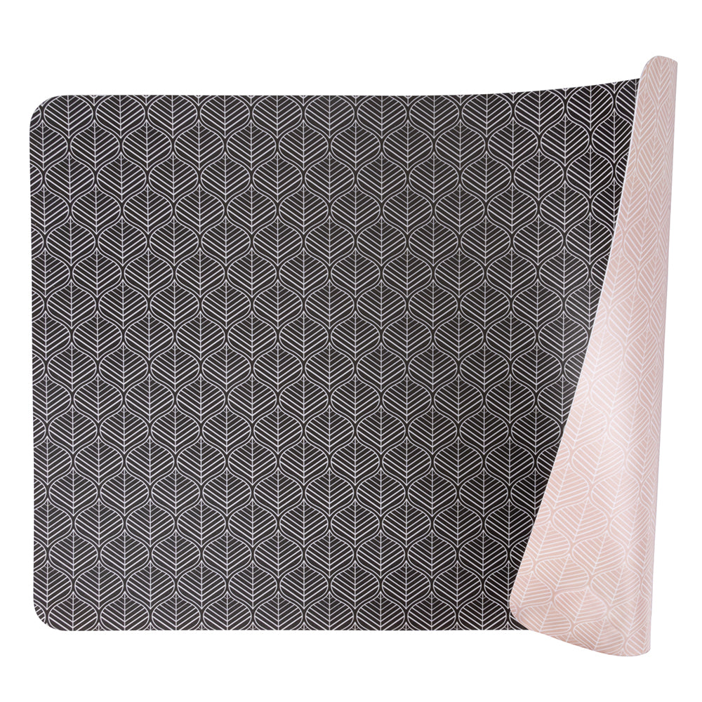 Tovaglietta double face in plastica rigida con decoro geometrico nero beige nocciola 45x30 cm facile da pulire elegante e versatile