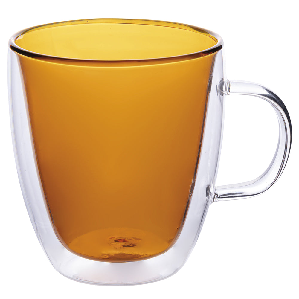 Mug tazza in vetro borosilicato 540 ml con manico doppia parete termica design veneziano mantiene temperatura colori mare