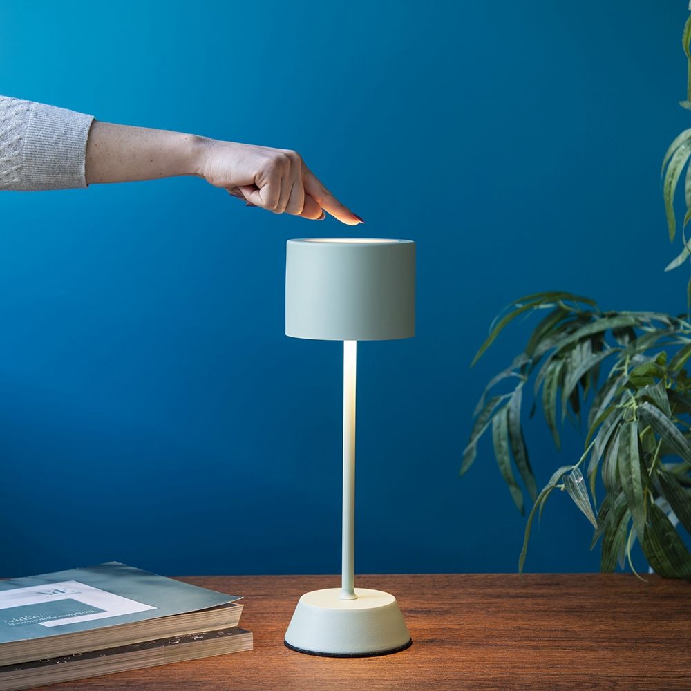 Lampada da tavolo salvia touch con 3 intensità di luce regolabili senza fili batteria ricaricabile usb inclusa design moderno ed elegante