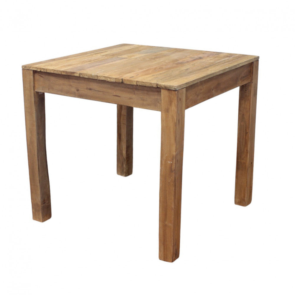 Tavolo quadrato fisso in legno riciclato 80x80xH77 cm