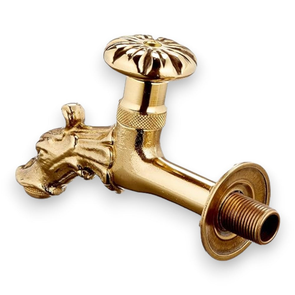 Robinet de fontaine artistique "1/2" en laiton poli complet avec aérateur et support de tuyau 