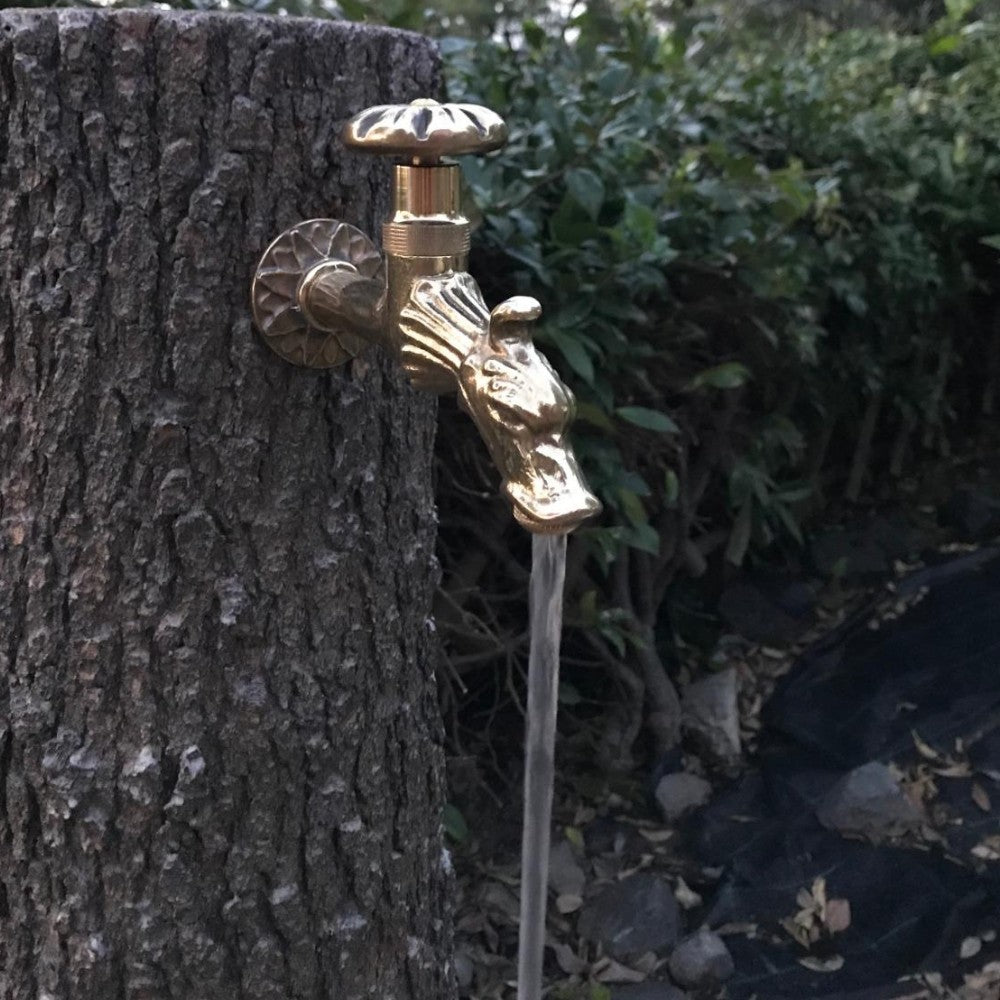 Robinet de fontaine artistique "1/2" en laiton poli complet avec aérateur et support de tuyau 