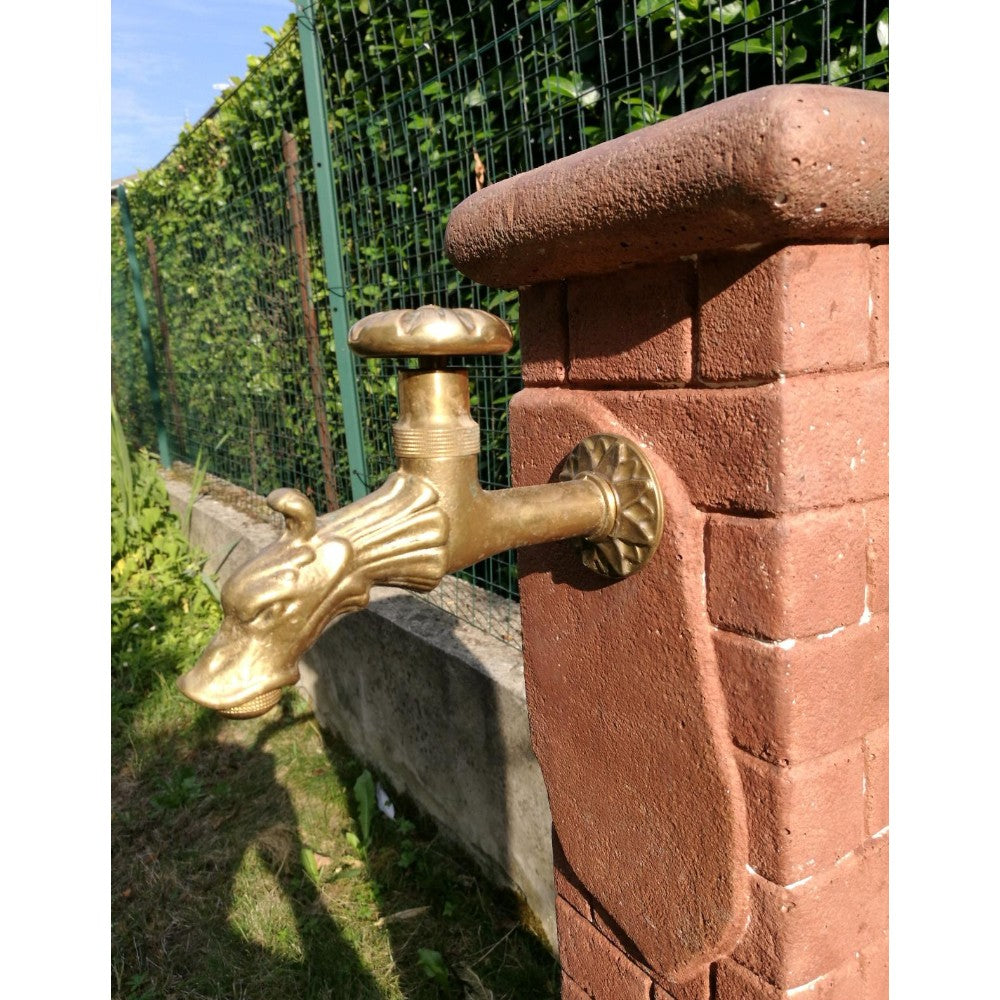 Robinet de fontaine artistique "1/2" en laiton poli complet avec aérateur et support de tuyau 