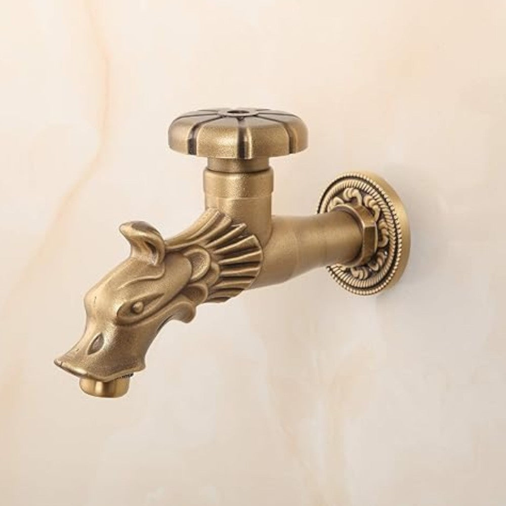 Robinet de fontaine artistique "1/2" en laiton poli complet avec aérateur et support de tuyau 