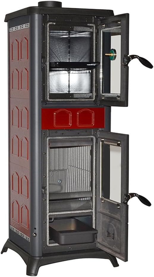 Poêle à bois avec four pour cuisiner 7,2 kW Gemma Bordeaux