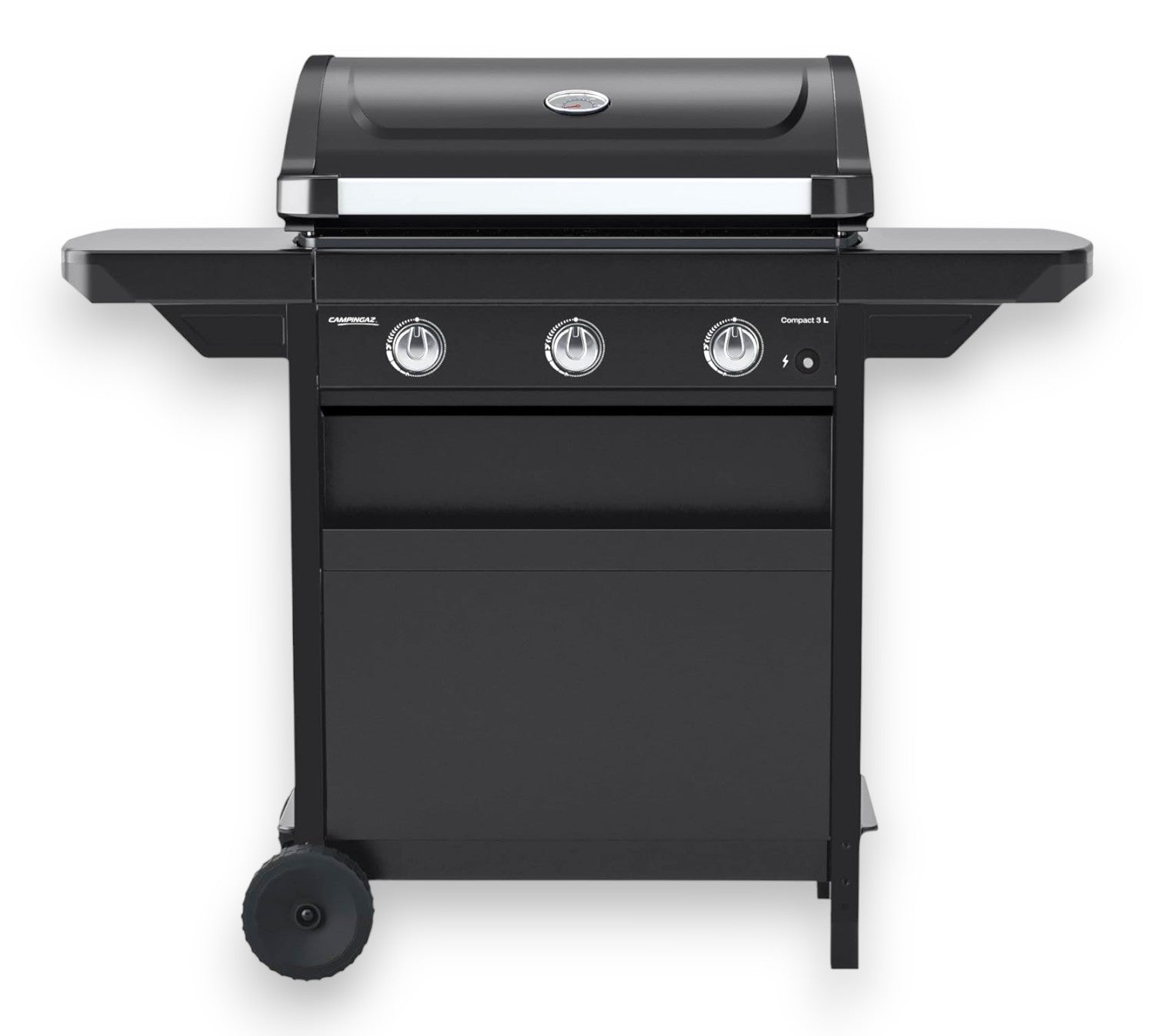 Barbecue à gaz 3 feux dans four en acier avec thermomètre et étagères rabattables COMPACT 3L