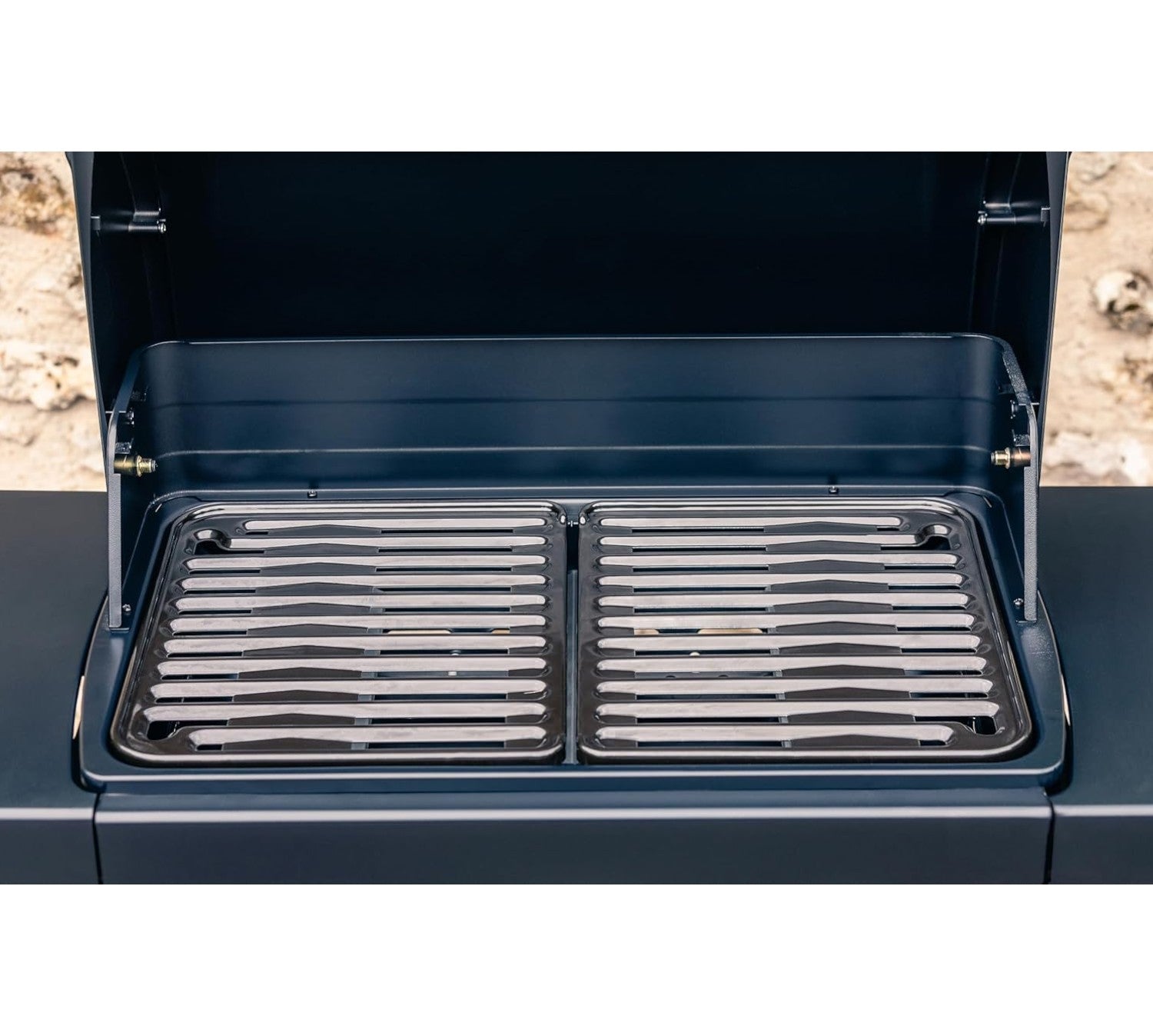 Barbecue à gaz 3 feux dans four en acier avec thermomètre et étagères rabattables COMPACT 3L