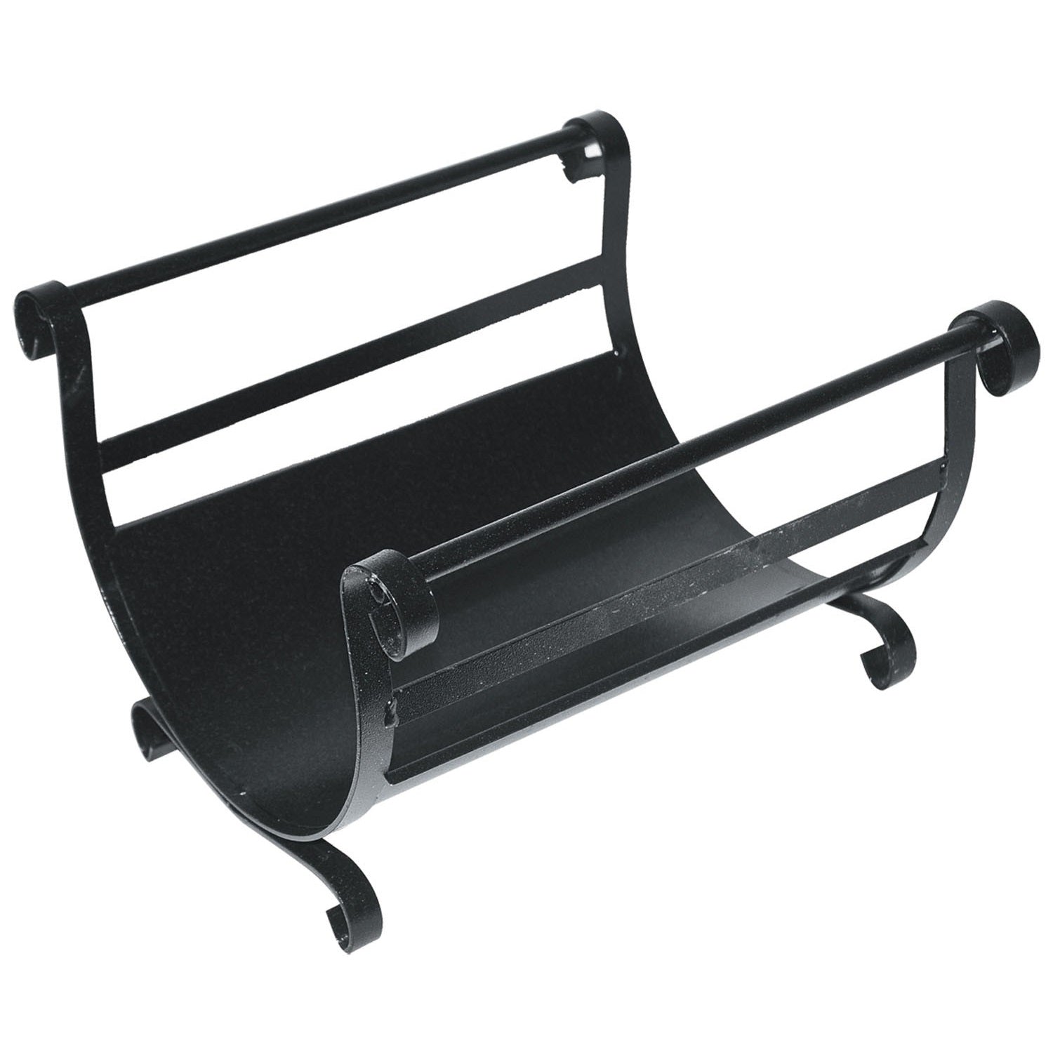 Support à bois pour cheminée avec deux poignées en fer forgé