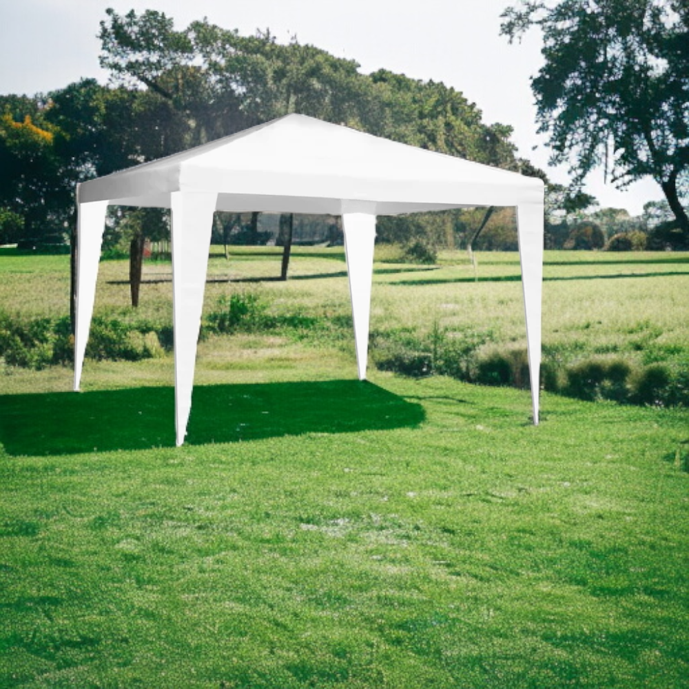 Gazebo 3x4 m avec structure en acier et couverture en polypropylène blanc pour foires et marchés