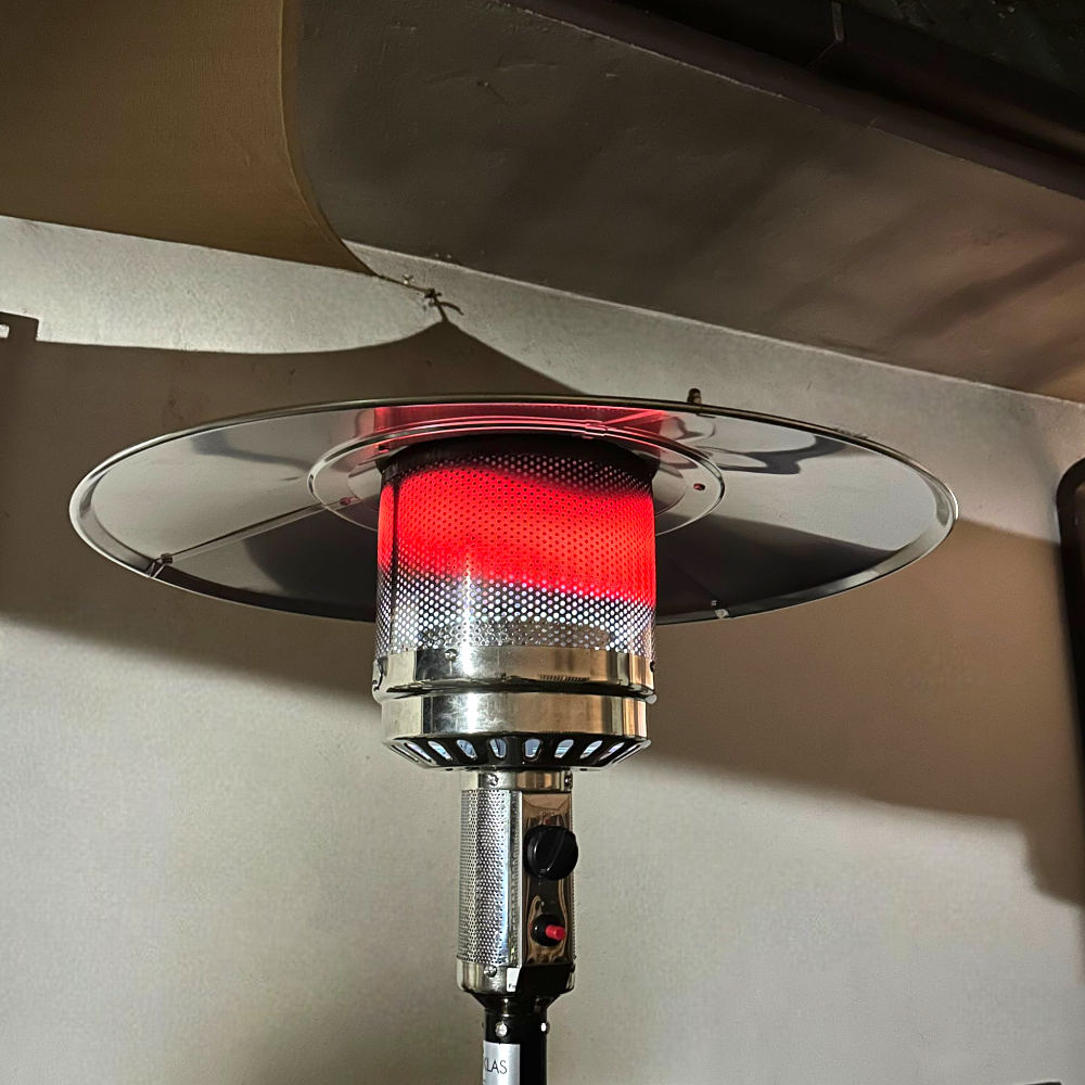 <transcy>Poêle à gaz thermopathique d'extérieur modèle champignon Niklas noir</transcy>