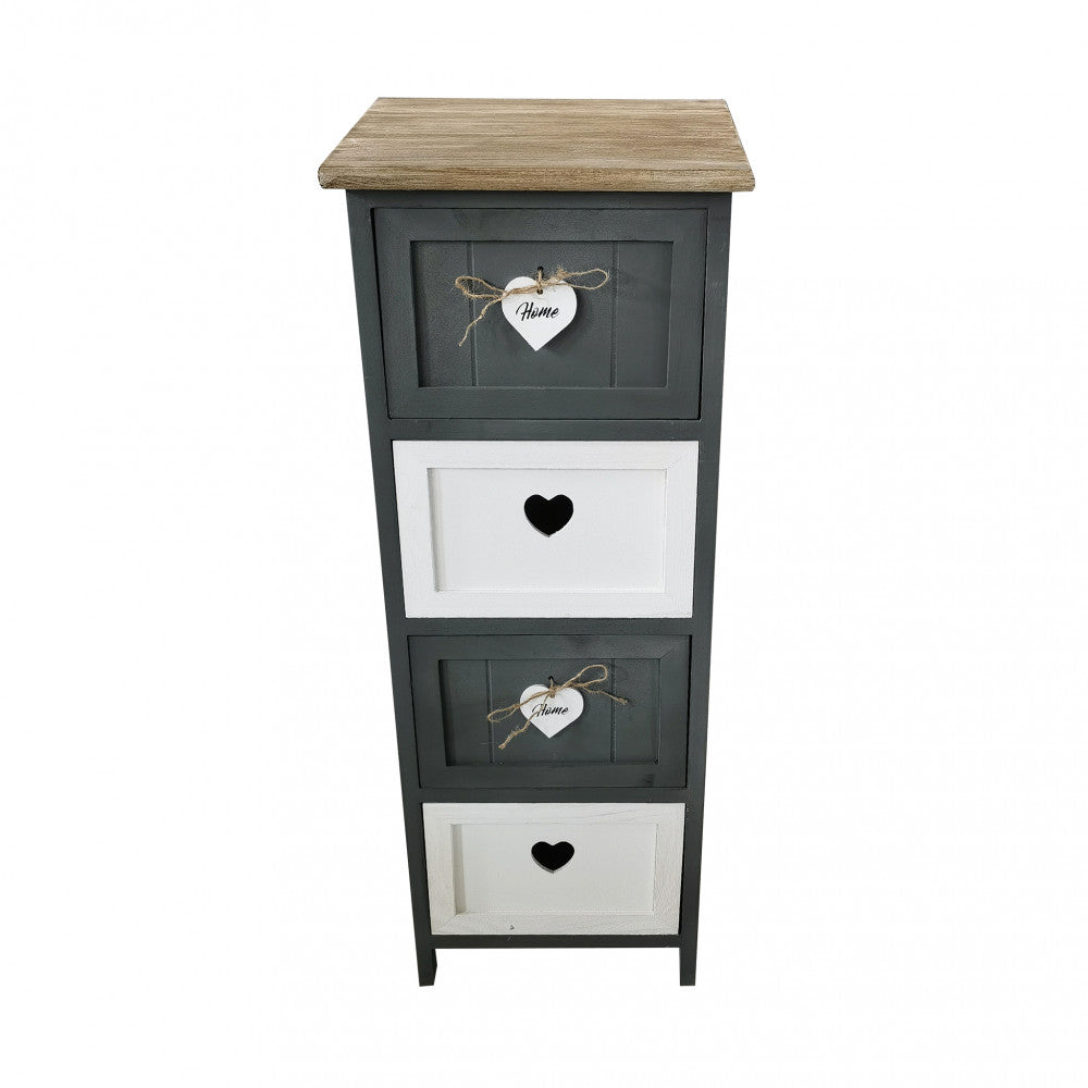 Mobiletto in legno con quattro cassetti fisso 30x27.5xH81cm