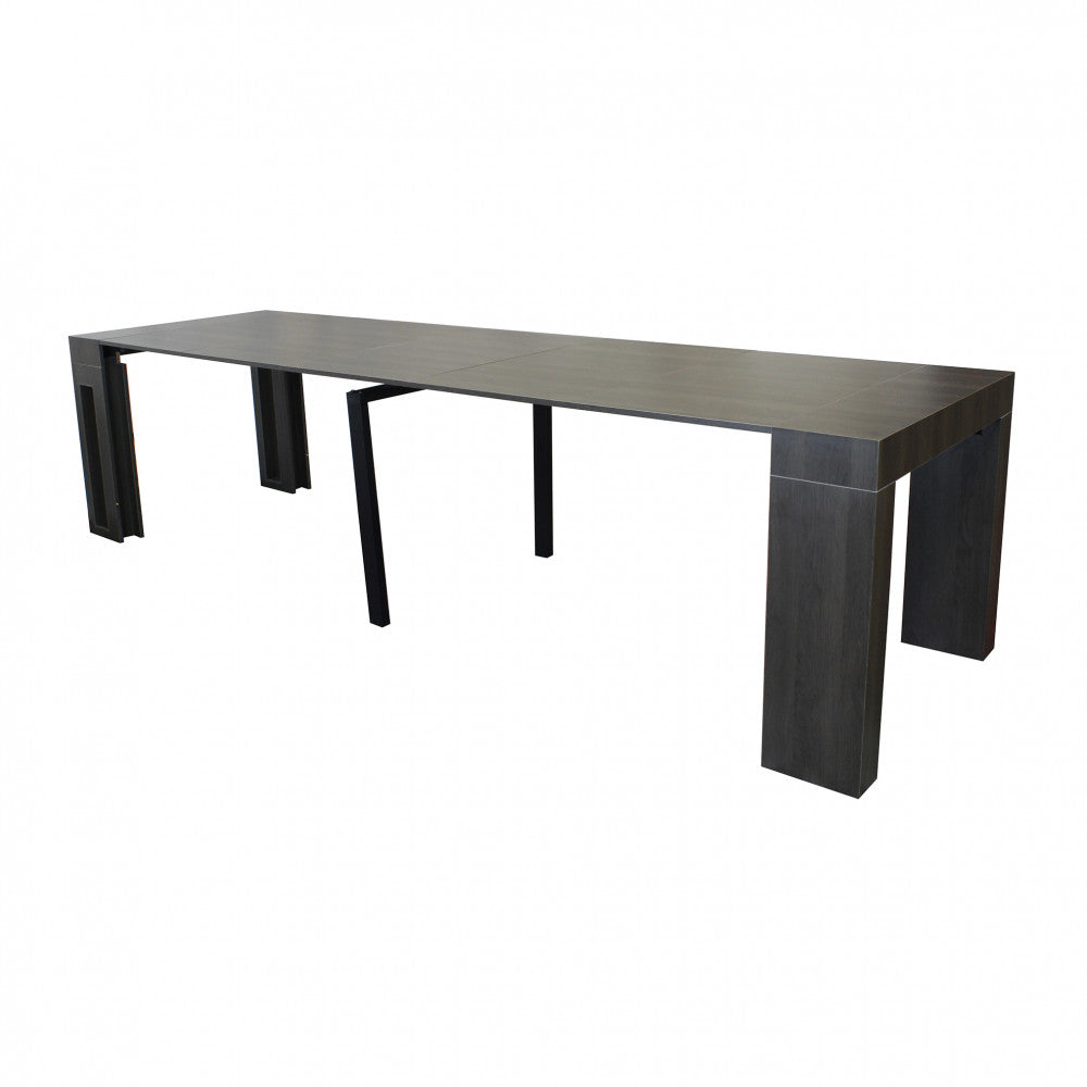 Tavolo consolle allungabile salvaspazio in mdf con struttura in metallo 90x50/300xH75 cm New Napoca