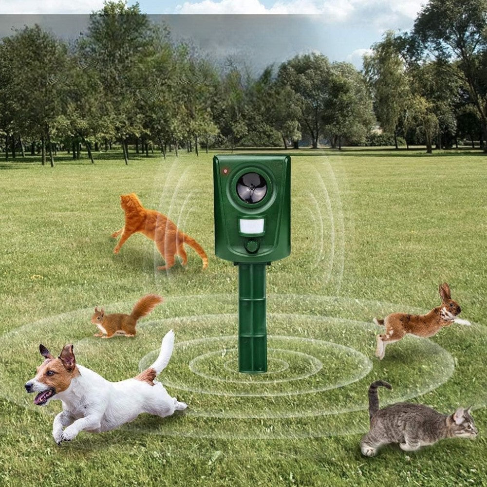 Répulsif animaux à ultrasons 11x6,5x45 cm pour l'extérieur