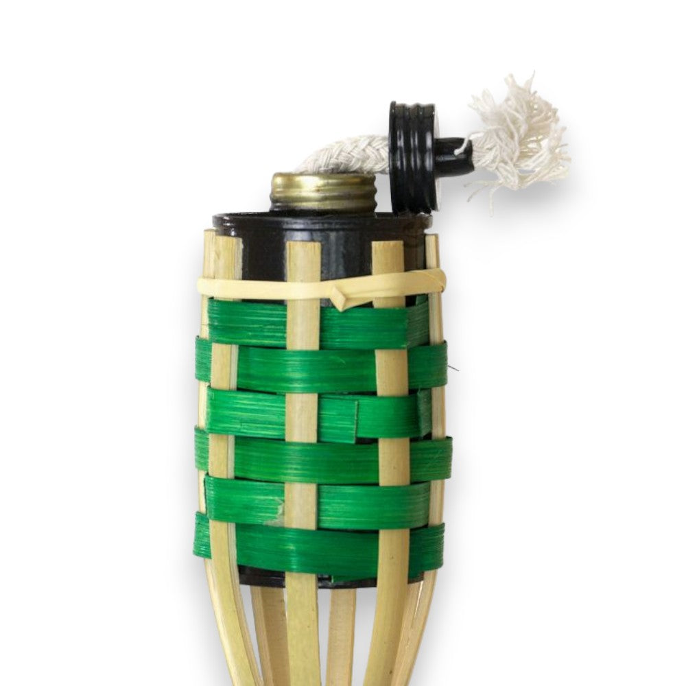 Torche de table anti-moustiques en bambou avec base de support pour usage extérieur