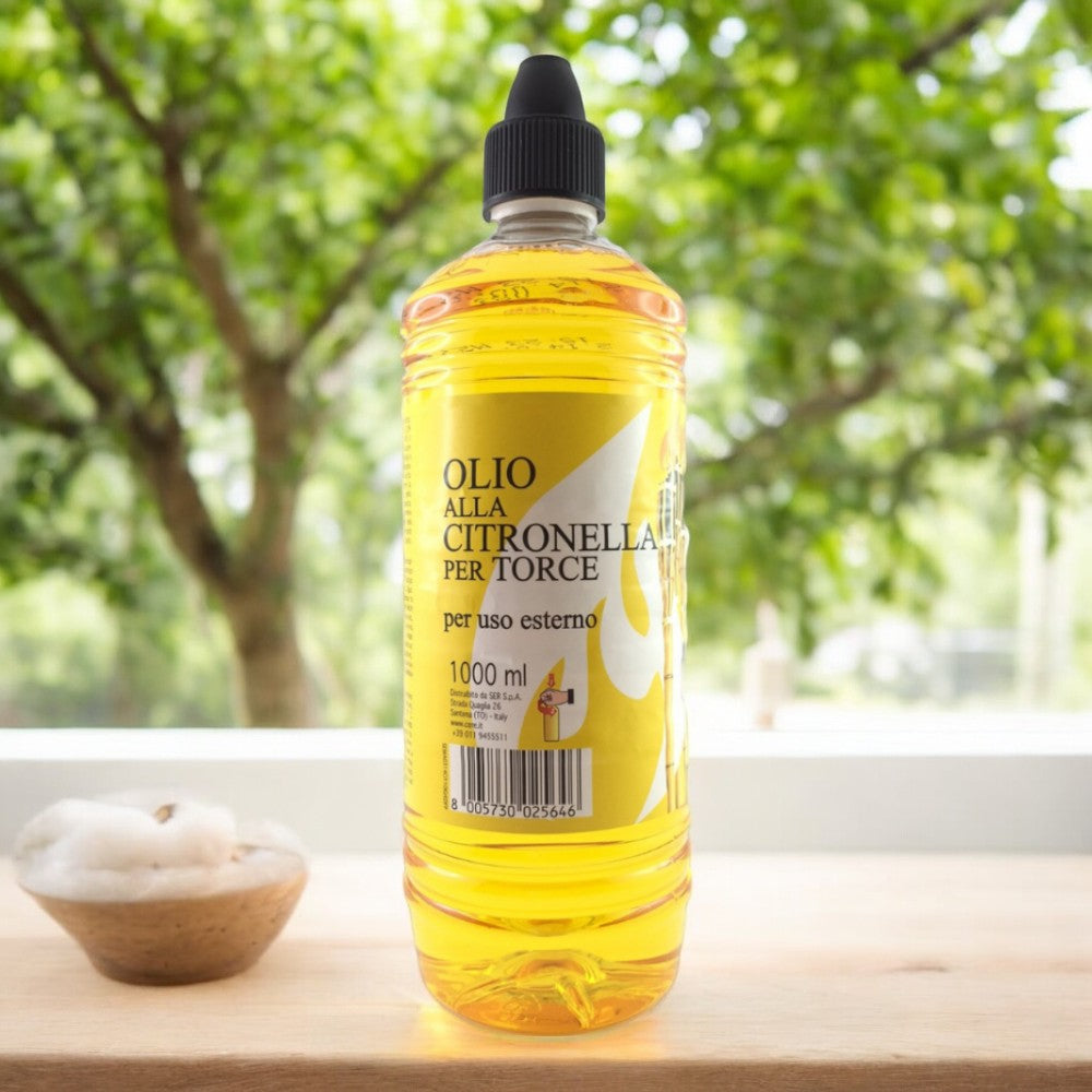 Huile torche anti-moustique à l'essence végétale de citronnelle 1 lt