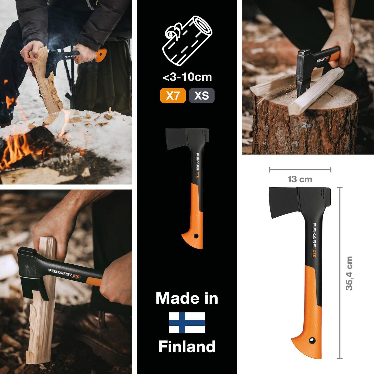 Accepte la hache de coupe professionnelle FISKARS XSX7, pratique et portable.