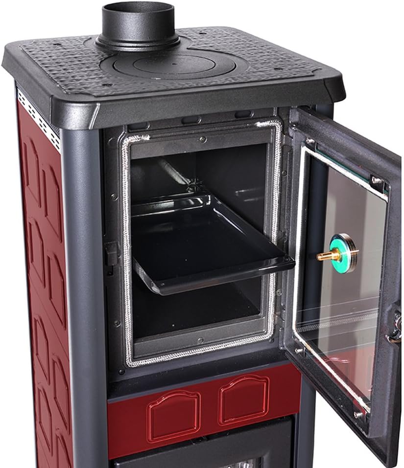 Poêle à bois avec four pour cuisiner 7,2 kW Gemma Bordeaux