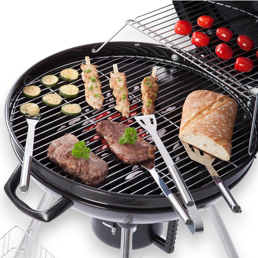 Ensemble d'ustensiles de barbecue 3 pièces avec coffret en acier, spatule, fourchette, pinces