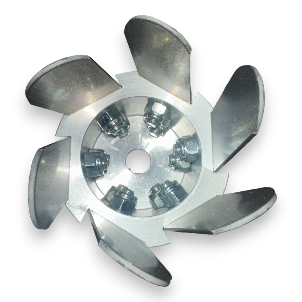 Tête de coupe-houe universelle avec 6 lames en aluminium pour débroussailleuses