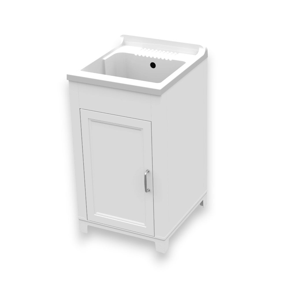 Meuble lavabo intérieur et extérieur en résine et PVC avec 1 porte en kit 45x50x80h cm