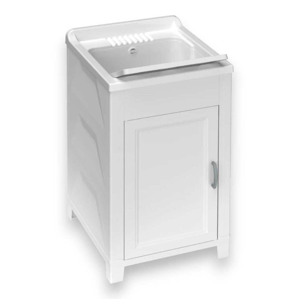 Meuble lavabo intérieur et extérieur en résine et PVC avec 1 porte en kit 45x50x80h cm