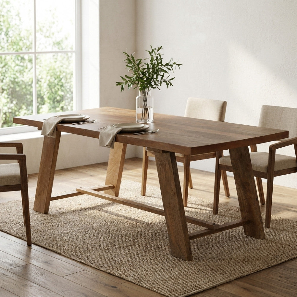 Tavolo fisso da pranzo in legno di mango 200x100 cm