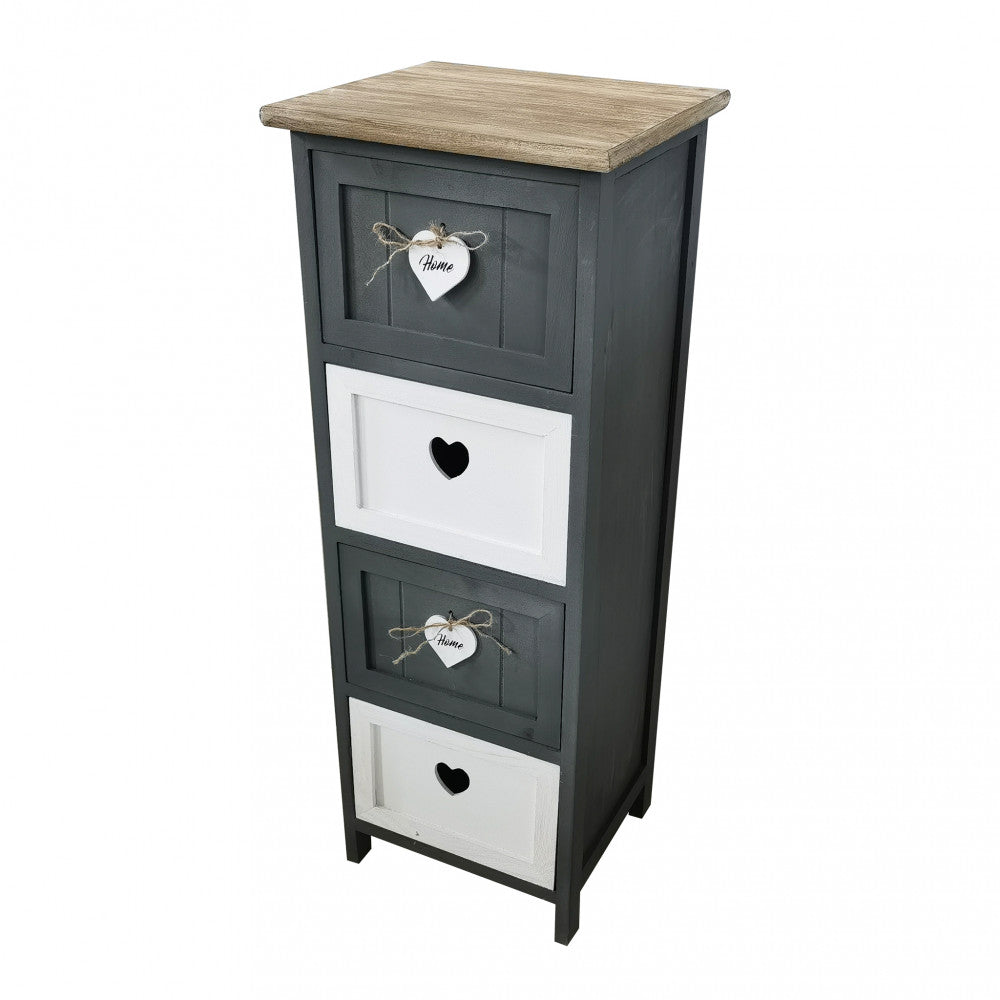 Mobiletto in legno con quattro cassetti fisso 30x27.5xH81cm