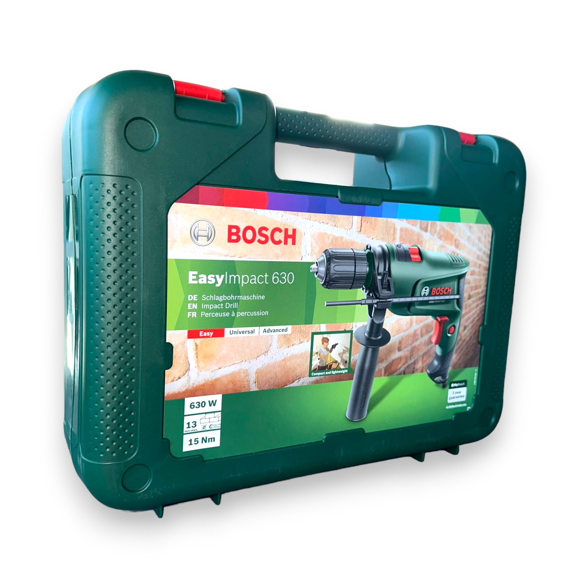 Perceuse à percussion électrique professionnelle 630W avec mallette de transport et 33 accessoires EASY IMPACT 630 BOSCH