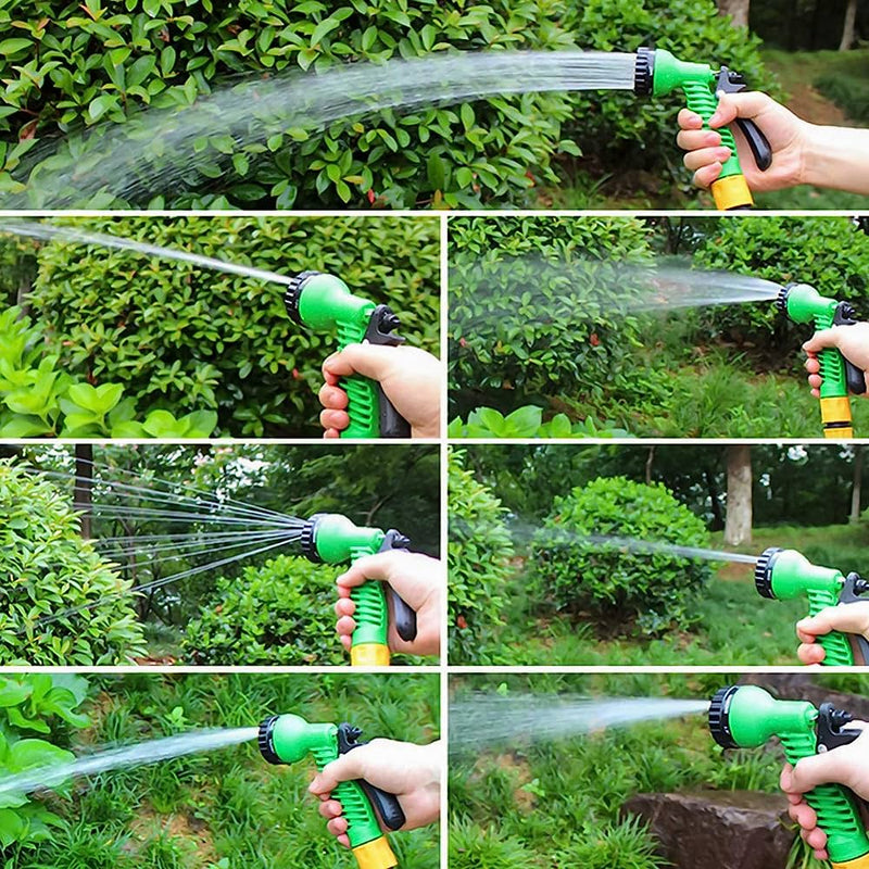 Kit tubo irrigazione antitorsione allungabile con pistola 7 funzioni e raccordi Brixo Iris Snake