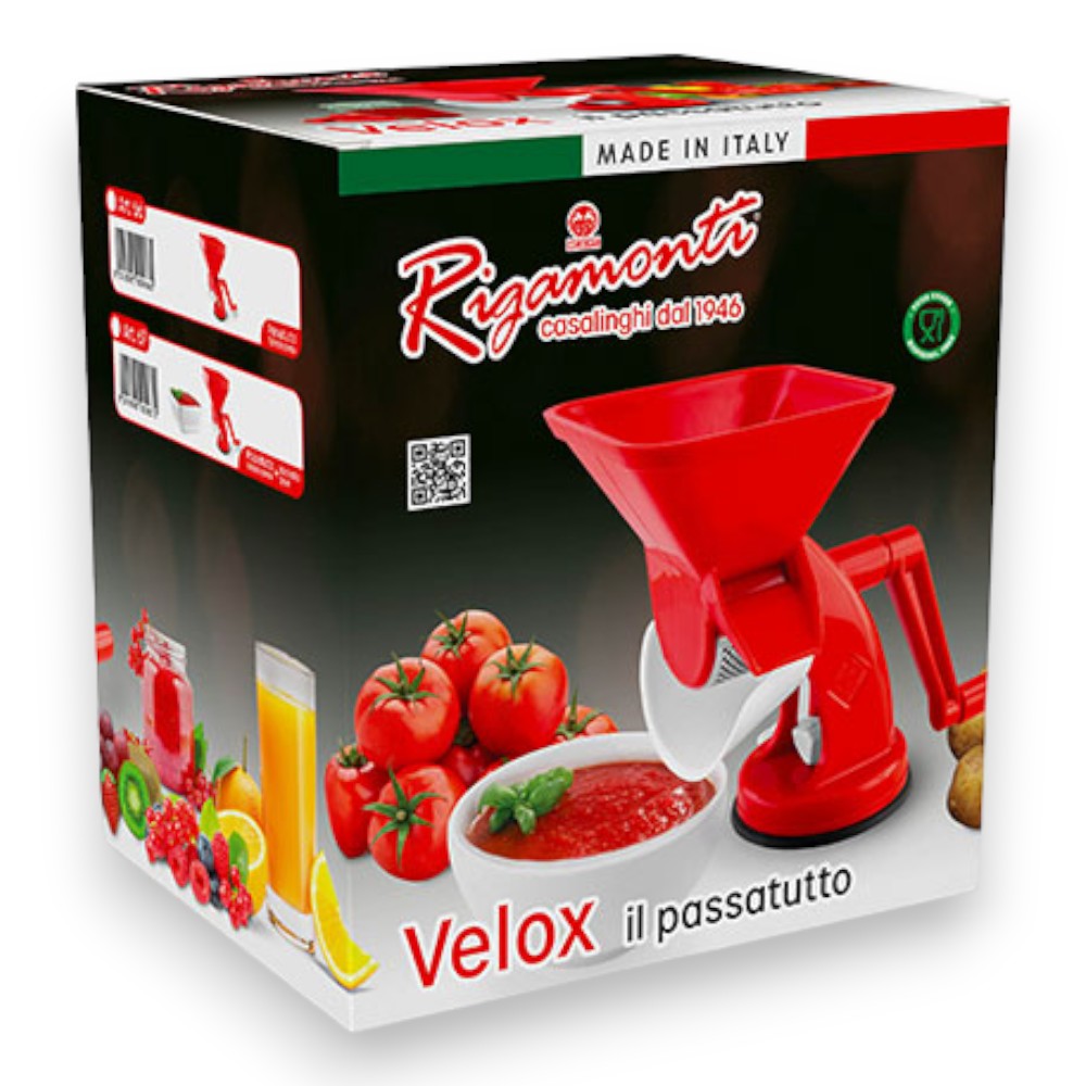Presse-tomates manuel avec rouleau et manivelle pour cuisine Velox 
