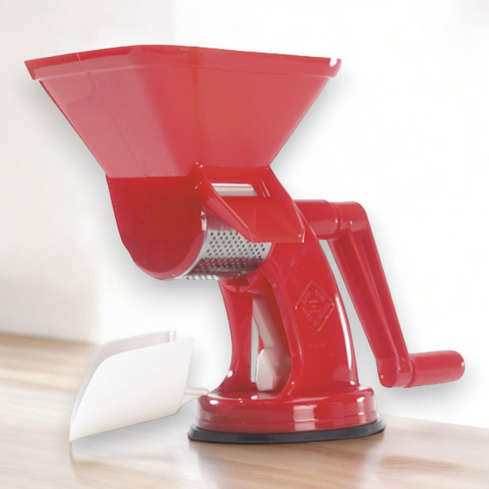 Presse-tomates manuel avec rouleau et manivelle pour cuisine Velox 