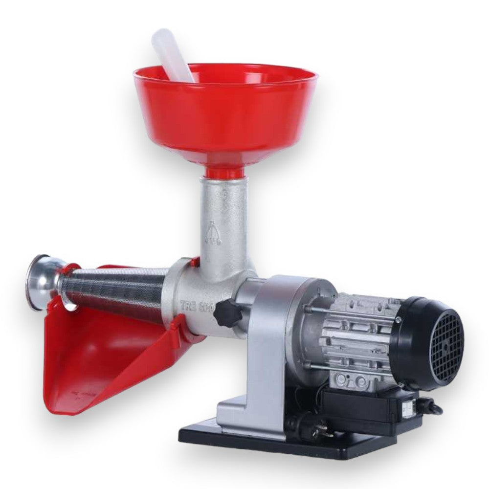 Presse-tomates électrique avec cône et entonnoir en acier inoxydable pour la cuisine 