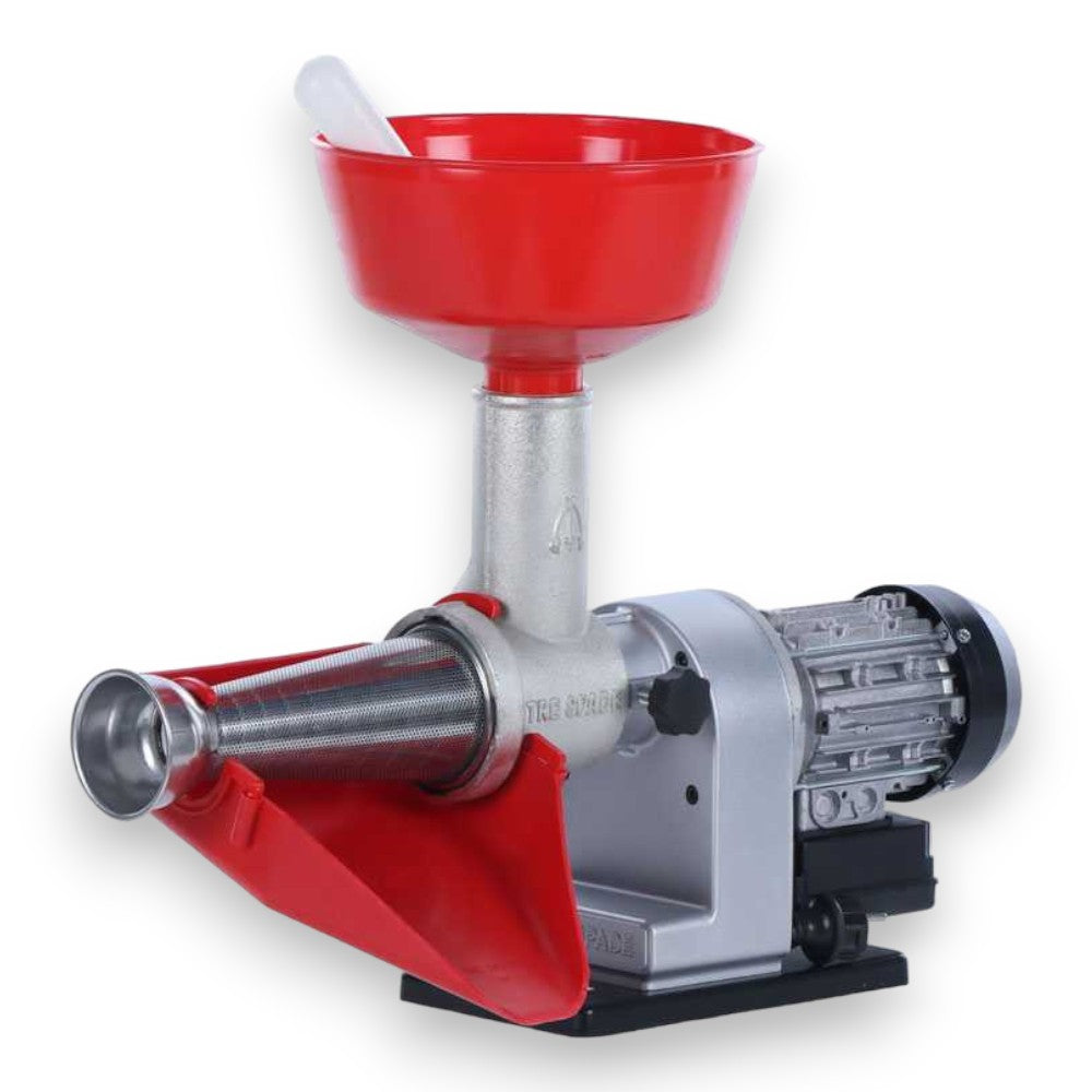 Presse-tomates électrique avec cône et entonnoir en acier inoxydable pour la cuisine 