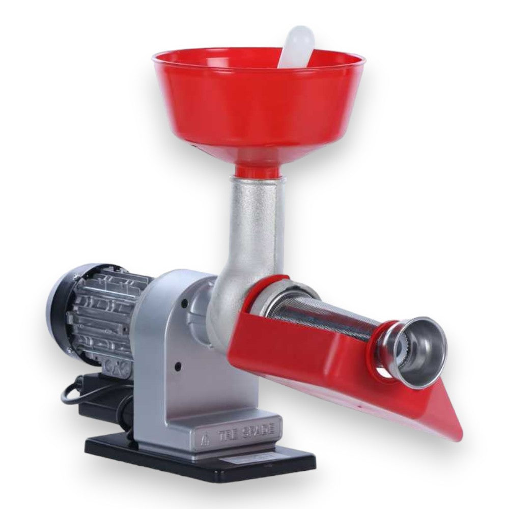 Presse-tomates électrique avec cône et entonnoir en acier inoxydable pour la cuisine 