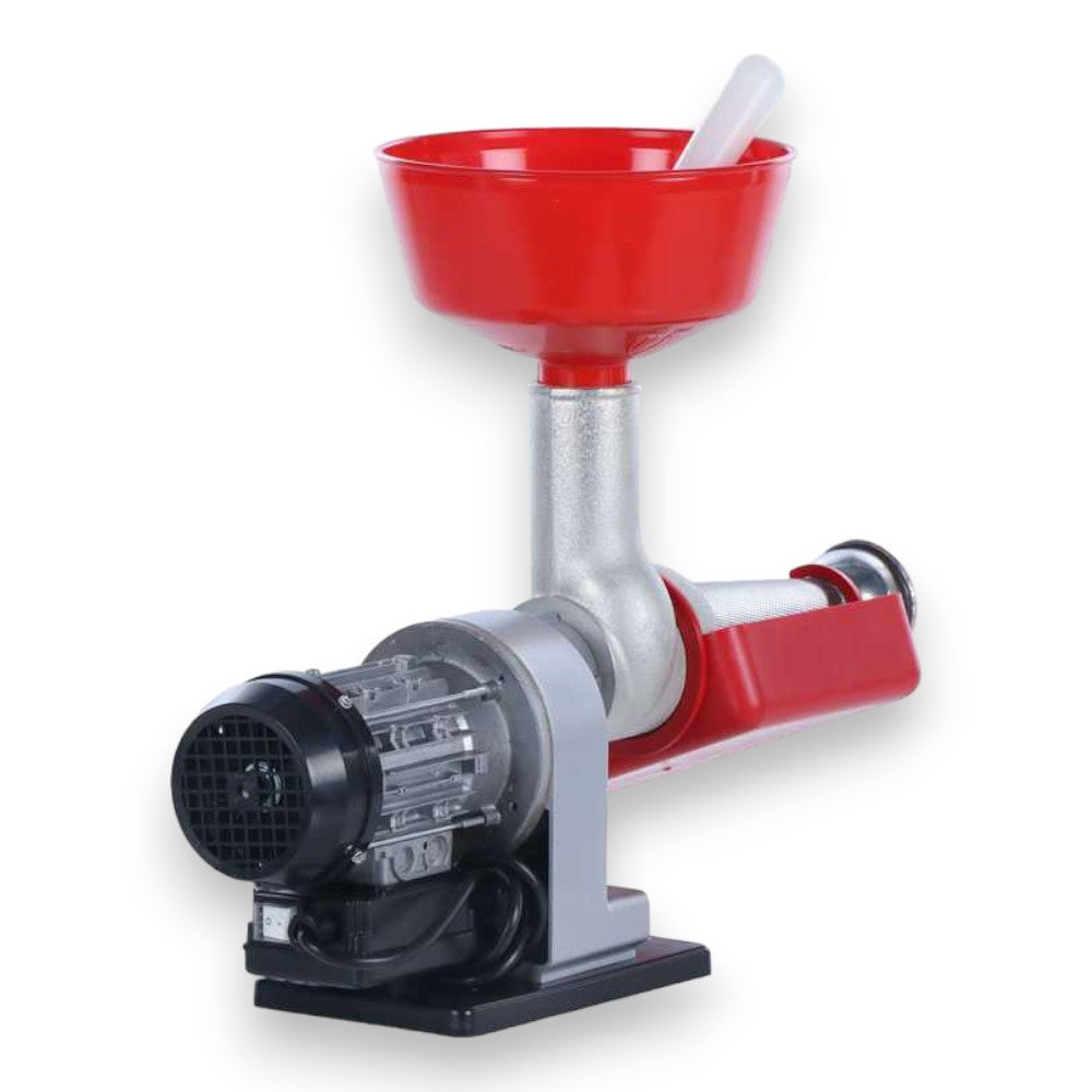 Presse-tomates électrique avec cône et entonnoir en acier inoxydable pour la cuisine 