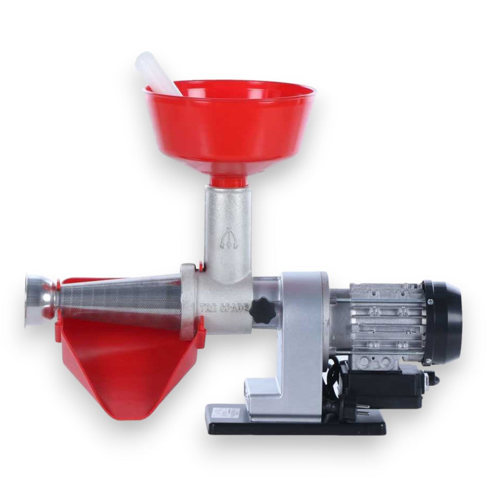 Presse-tomates électrique avec cône et entonnoir en acier inoxydable pour la cuisine 