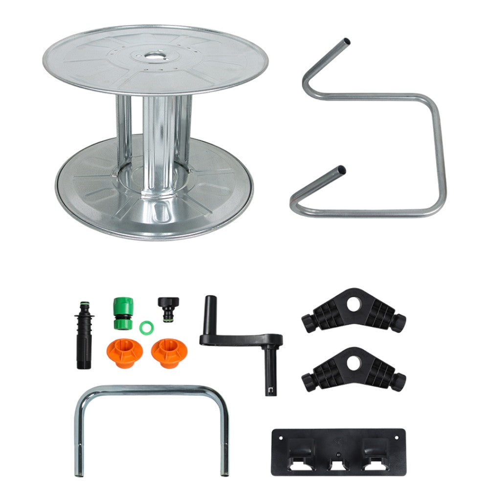 Enrouleur de tuyau d'arrosage mural portable pour tuyau 50 m 1/2"