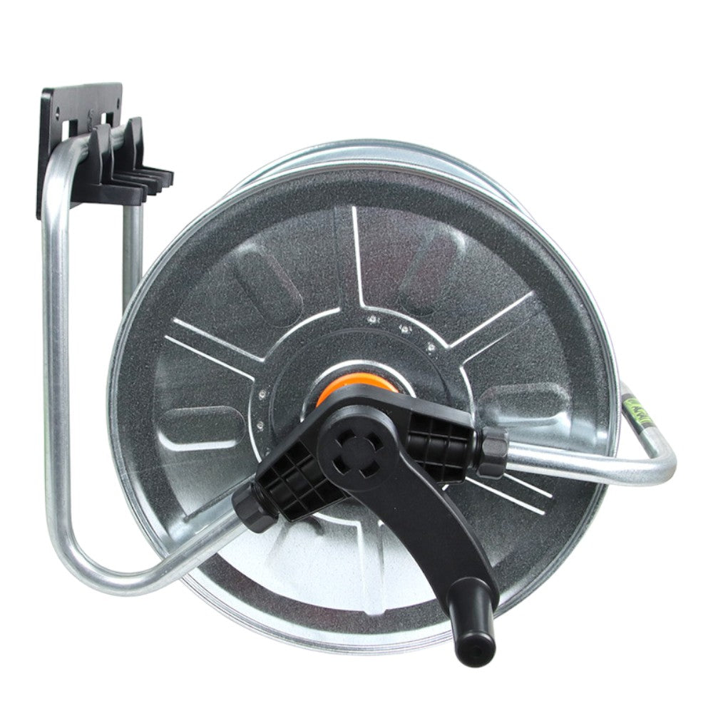 Avvolgitubo portatile murale da giardino per tubi di 50 mt da 1/2"