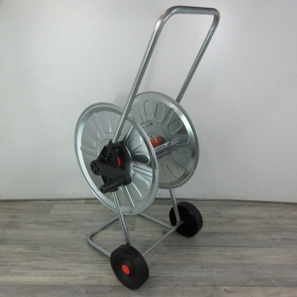 Chariot enrouleur de tuyau d'arrosage en acier pour tuyaux de 80 m