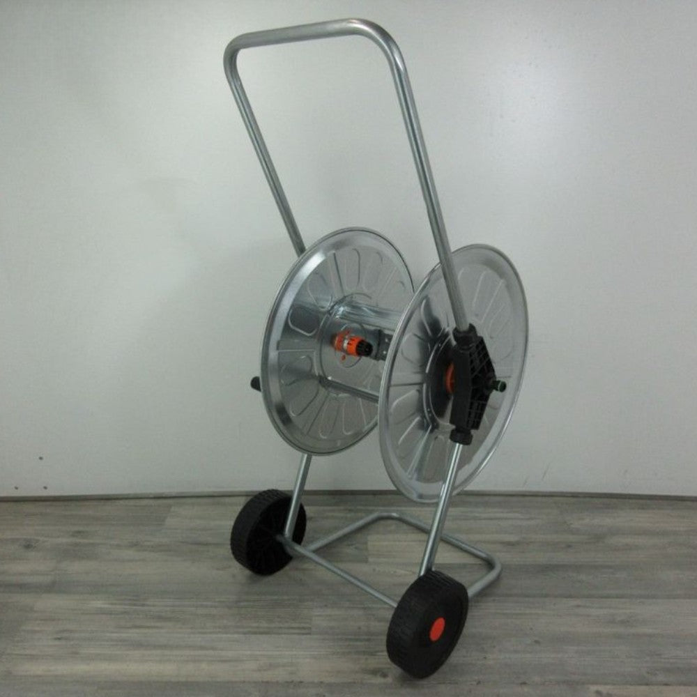 Chariot enrouleur de tuyau d'arrosage en acier pour tuyaux de 80 m